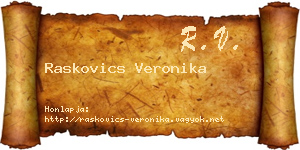 Raskovics Veronika névjegykártya